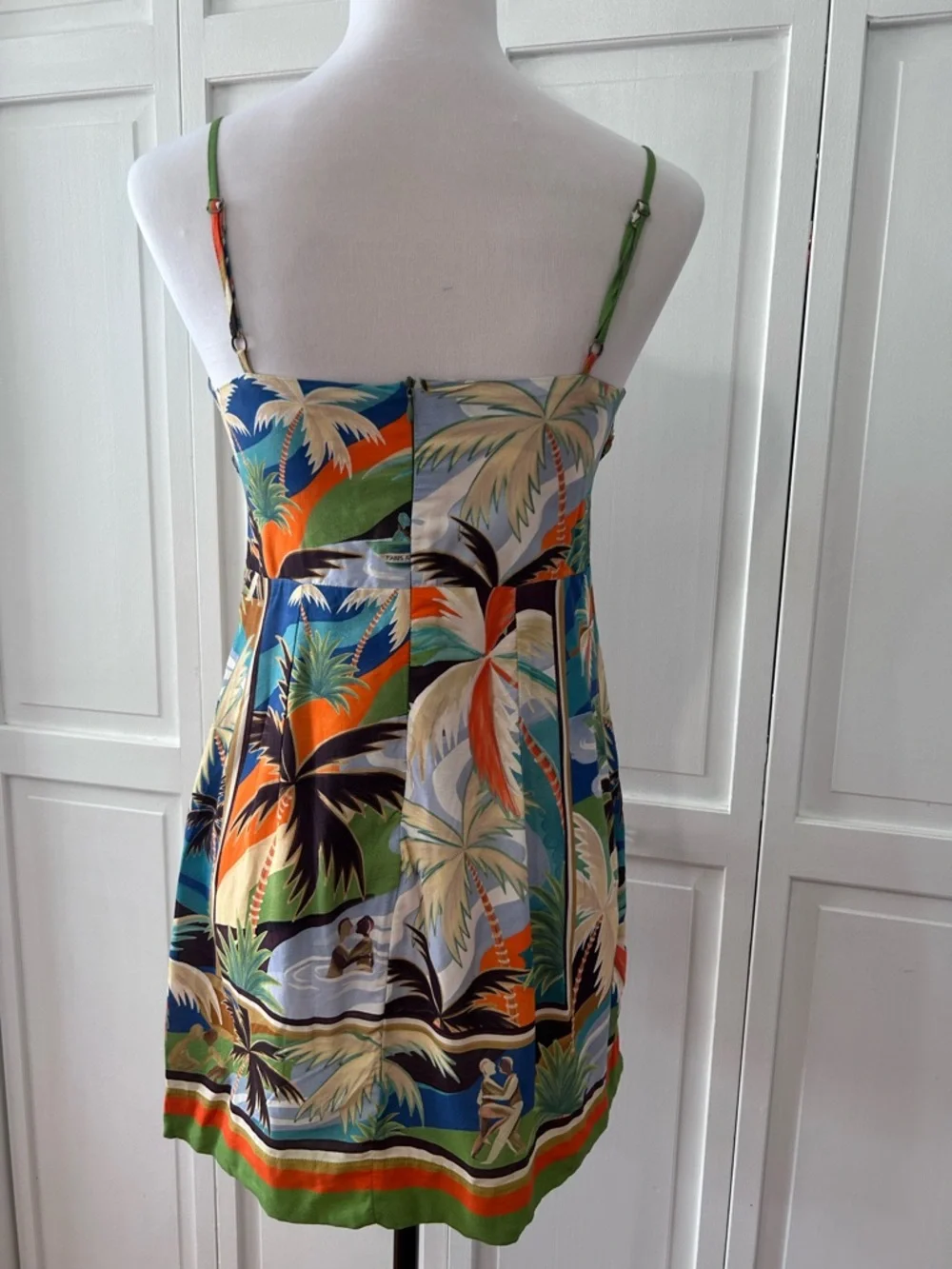 Farm Rio Scarf Tropical Print Tie-Front Mini Dress - S - Picture 6 of 16